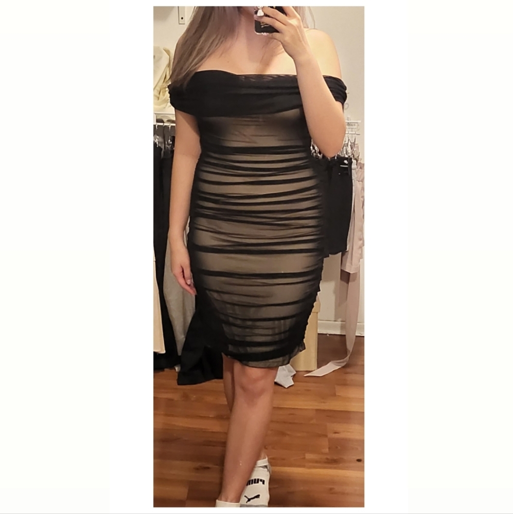 Black mesh dress